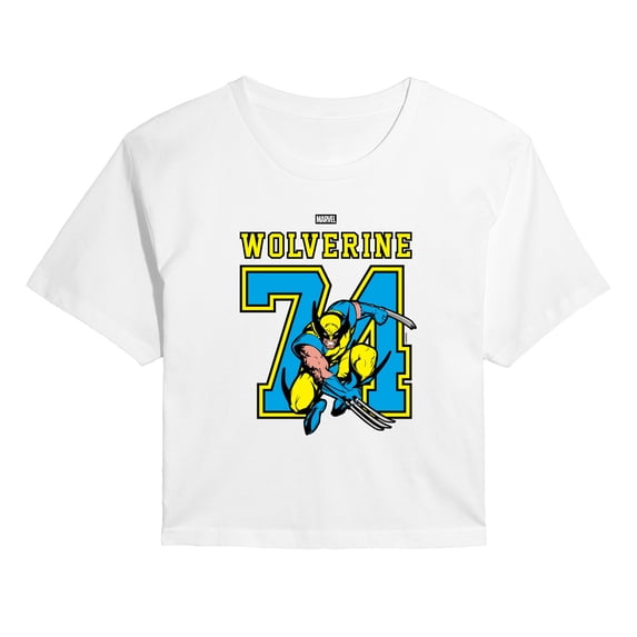 Marvel - Wolverine Jersey - Juniors Cropped Graphic T-Shirt