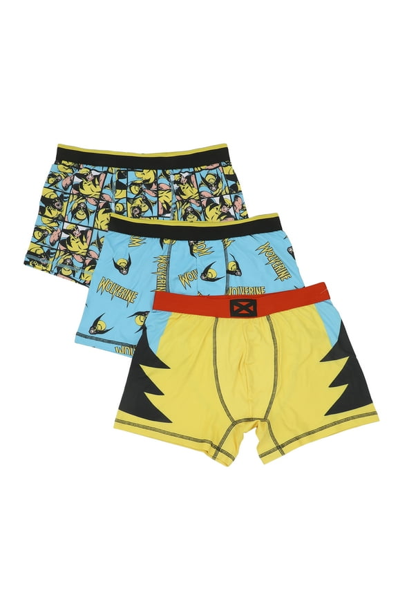 Marvel Wolverine Men's Boxer Briefs Multipack (3 Pack)-Large