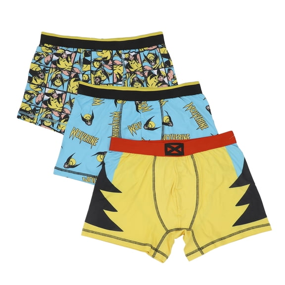 Marvel Wolverine Men's Boxer Briefs Multipack (3 Pack)-Medium