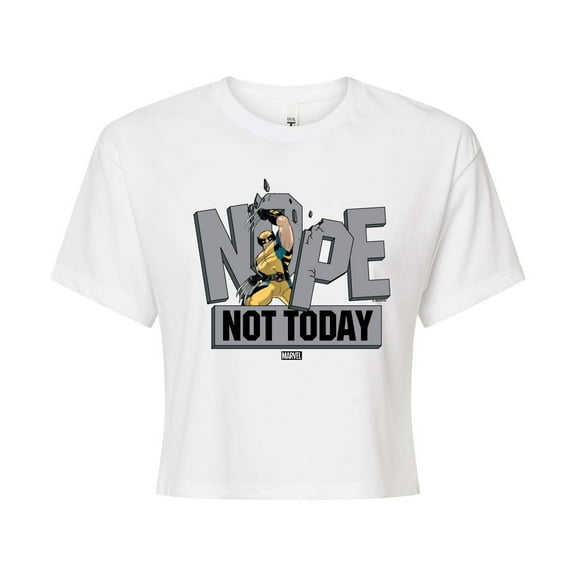 Marvel Wolverine - Nope Not Today - Juniors Cropped Graphic T-Shirt
