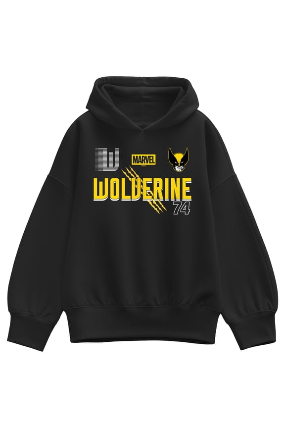 - Wolverine Racing Jersey Oversized Fleece Hoodie Sweatshirt