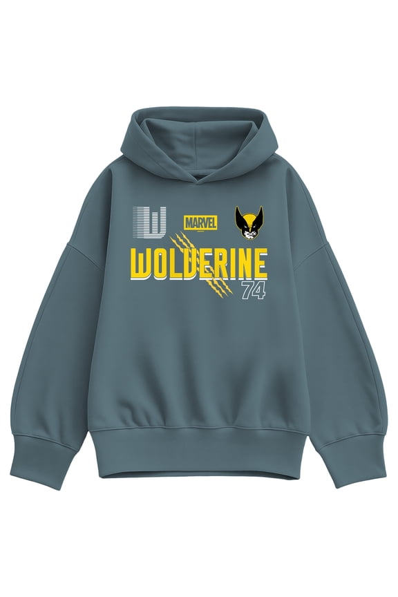 - Wolverine Racing Jersey Oversized Fleece Hoodie Sweatshirt
