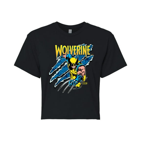 Marvel Wolverine - Slash - Juniors Cropped Graphic T-Shirt