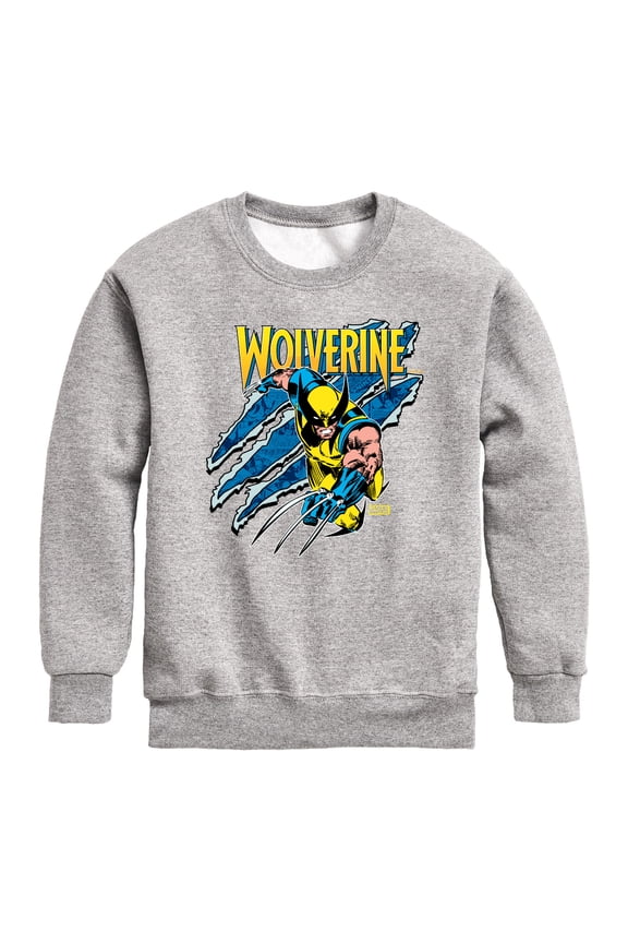 - Wolverine Slash - Youth Boys Crew Fleece Sweatshirt