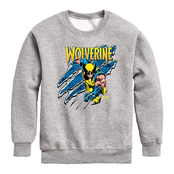 Marvel - Wolverine Slash - Youth Boys Crew Fleece Sweatshirt