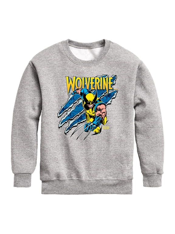 - Wolverine Slash Boys' Graphic Long Sleeve Fleece Sweatshirt