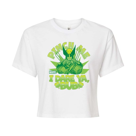 Marvel Wolverine - St. Patrick's Day Pinch Me - Juniors Cropped Graphic T-Shirt