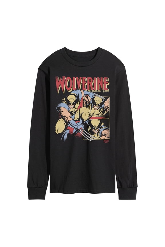 - Wolverine Tonal Washed - Men's Long Sleeve Graphic T-Shirt