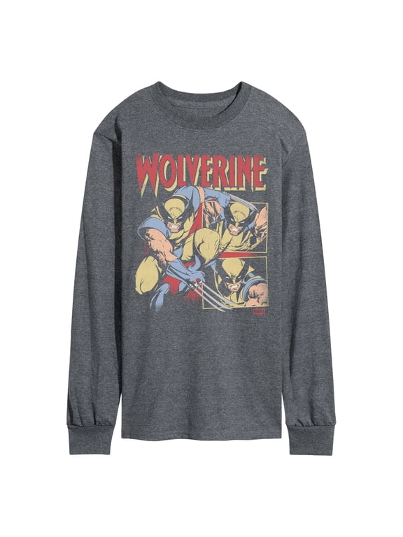 - Wolverine Tonal Washed Men's Long Sleeve Graphic T-Shirt
