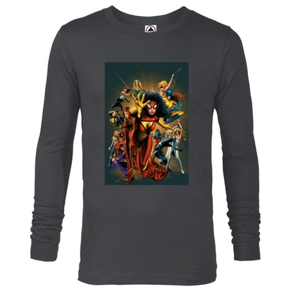Marvel Women Spider-Woman Scarlet Witch Rogue Dazzler Araña - Long Sleeve T-Shirt for Men - Customized-Charcoal Heather