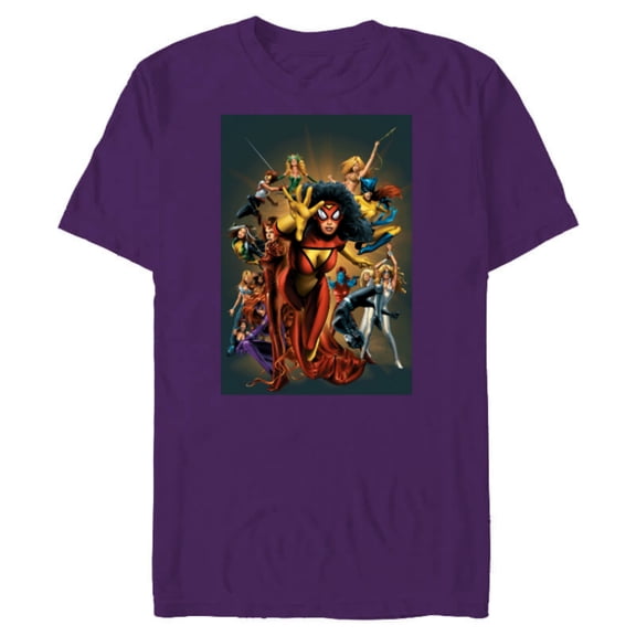 Marvel Women Spider-Woman Scarlet Witch Rogue Dazzler Araña - Short Sleeve Blended T-Shirt for Adults - Customized-Purple