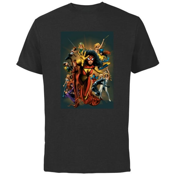 Marvel Women Spider-Woman Scarlet Witch Rogue Dazzler Araña - Short Sleeve Cotton T-Shirt for Adults - Customized-Black