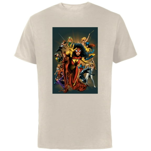 Marvel Women Spider-Woman Scarlet Witch Rogue Dazzler Araña - Short Sleeve Cotton T-Shirt for Adults - Customized-Natural