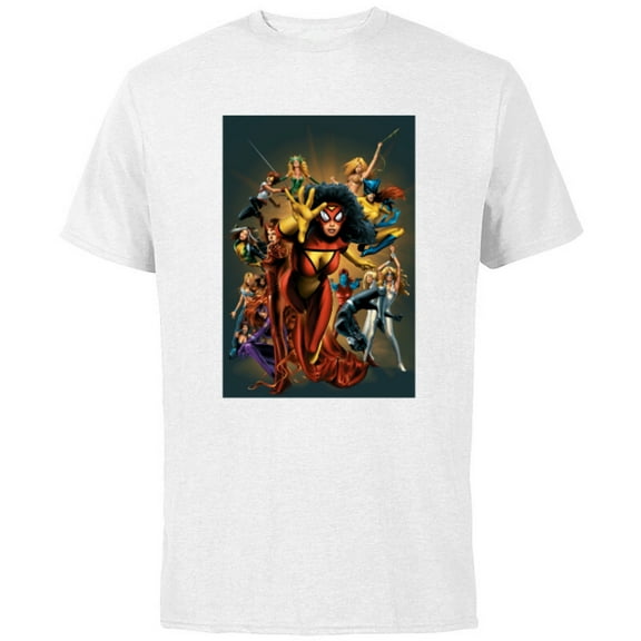 Marvel Women Spider-Woman Scarlet Witch Rogue Dazzler Araña - Short Sleeve Cotton T-Shirt for Adults - Customized-White