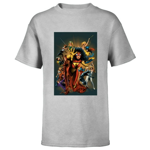 Marvel Women Spider-Woman Scarlet Witch Rogue Dazzler Araña - Short Sleeve T-Shirt for Kids - Customized-Athletic Heather