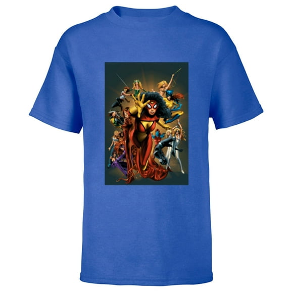 Marvel Women Spider-Woman Scarlet Witch Rogue Dazzler Araña - Short Sleeve T-Shirt for Kids - Customized-Royal