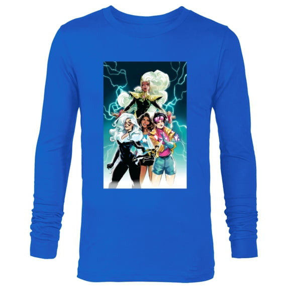 Marvel Women Storm Jubilee Wasp America Chavez & Black Cat - Long Sleeve T-Shirt for Men - Customized-Navy