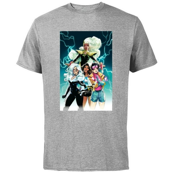 Marvel Women Storm Jubilee Wasp America Chavez & Black Cat - Short Sleeve Cotton T-Shirt for Adults - Customized-Athletic Heather