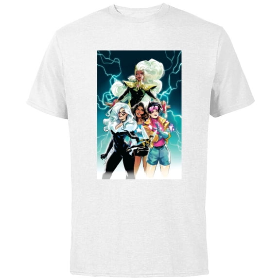 Marvel Women Storm Jubilee Wasp America Chavez & Black Cat - Short Sleeve Cotton T-Shirt for Adults - Customized-White