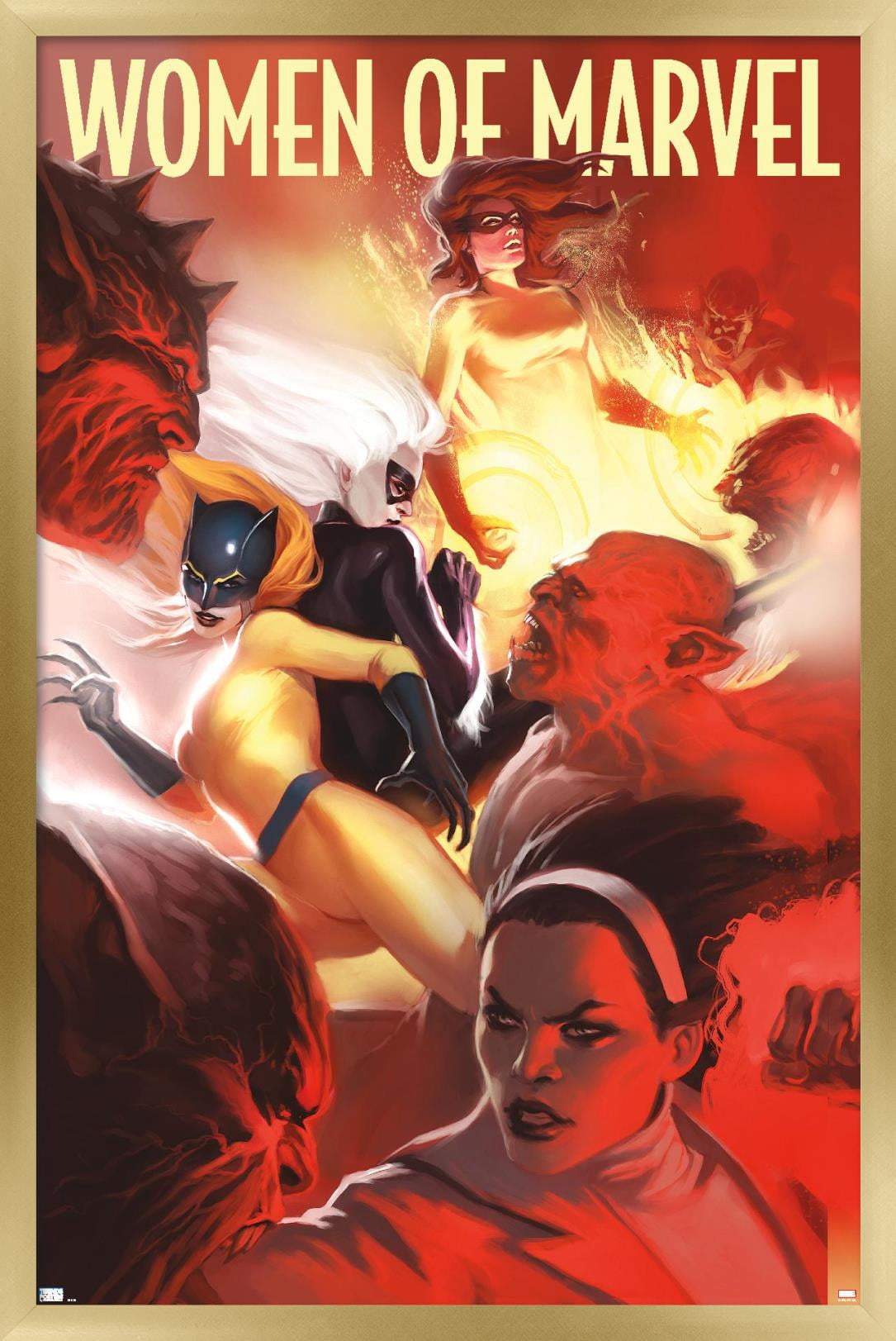 Marvel - Women of Marvel - Group Wall Poster, 14.725" x 22.375", Framed