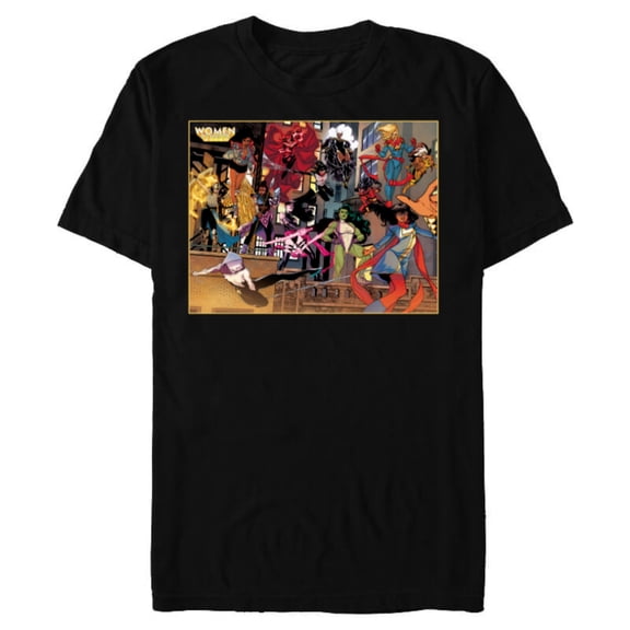 Marvel Women of Marvel Ms Marvel Ghost Spider She-Hulk - Short Sleeve Blended T-Shirt for Adults - Customized-Black