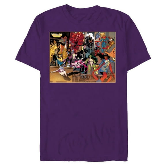 Marvel Women of Marvel Ms Marvel Ghost Spider She-Hulk - Short Sleeve Blended T-Shirt for Adults - Customized-Purple