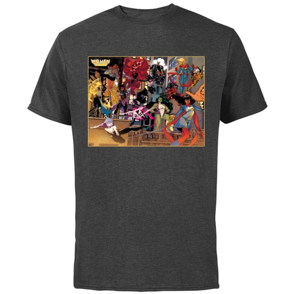 Marvel Women of Marvel Ms Marvel Ghost Spider She-Hulk - Short Sleeve Cotton T-Shirt for Adults - Customized-Charcoal