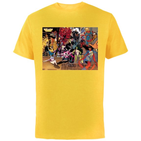 Marvel Women of Marvel Ms Marvel Ghost Spider She-Hulk - Short Sleeve Cotton T-Shirt for Adults - Customized-Yellow