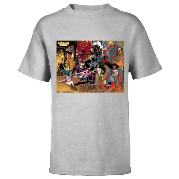 Marvel Women of Marvel Ms Marvel Ghost Spider She-Hulk - Short Sleeve T-Shirt for Kids - Customized-Athletic Heather