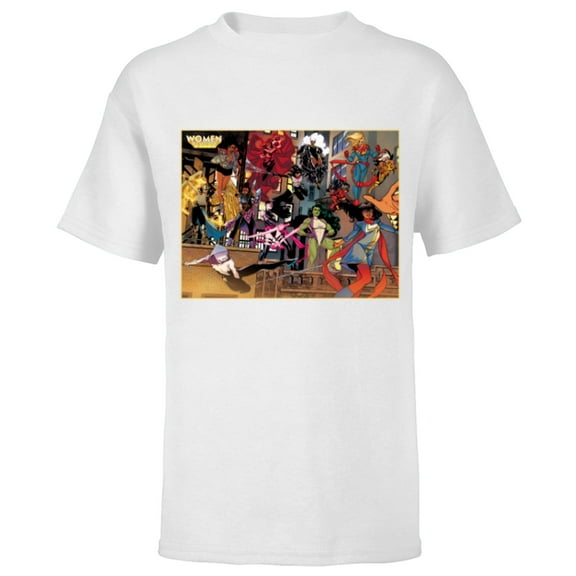 Marvel Women of Marvel Ms Marvel Ghost Spider She-Hulk - Short Sleeve T-Shirt for Kids - Customized-White