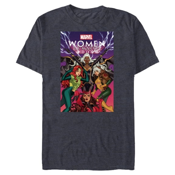 Marvel Women of Marvel Storm Rogue Jean Grey Scarlet Witch - Short Sleeve Blended T-Shirt for Adults - Customized-Navy Heather