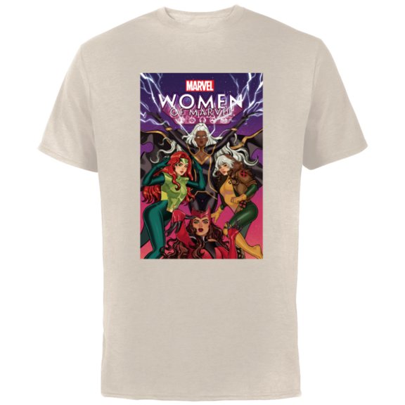 Marvel Women of Marvel Storm Rogue Jean Grey Scarlet Witch - Short Sleeve Cotton T-Shirt for Adults - Customized-Natural