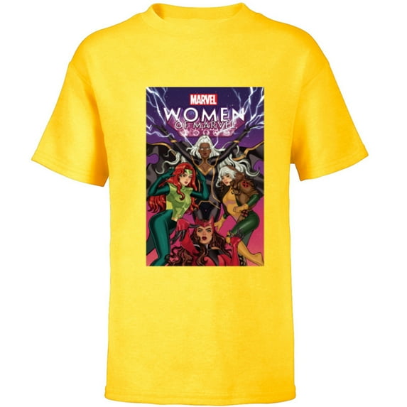 Marvel Women of Marvel Storm Rogue Jean Grey Scarlet Witch - Short Sleeve T-Shirt for Kids - Customized-Yellow