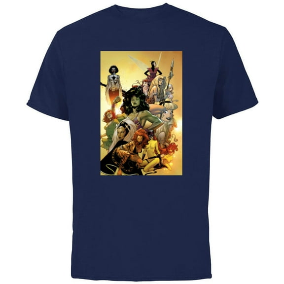 Marvel Women’s History Month She-Hulk Storm Jean Grey - Short Sleeve Cotton T-Shirt for Adults - Customized-Navy