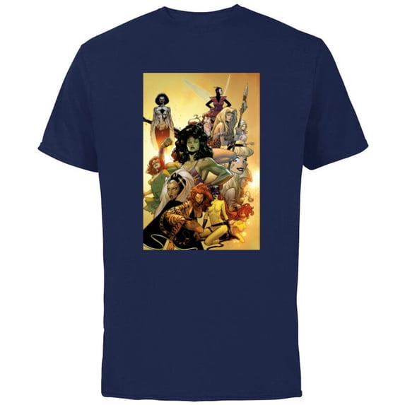 Marvel Women’s History Month She-Hulk Storm Jean Grey - Short Sleeve Cotton T-Shirt for Adults - Customized-Navy