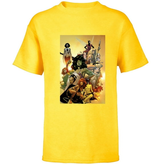 Marvel Women’s History Month She-Hulk Storm Jean Grey - Short Sleeve T-Shirt for Kids - Customized-Yellow