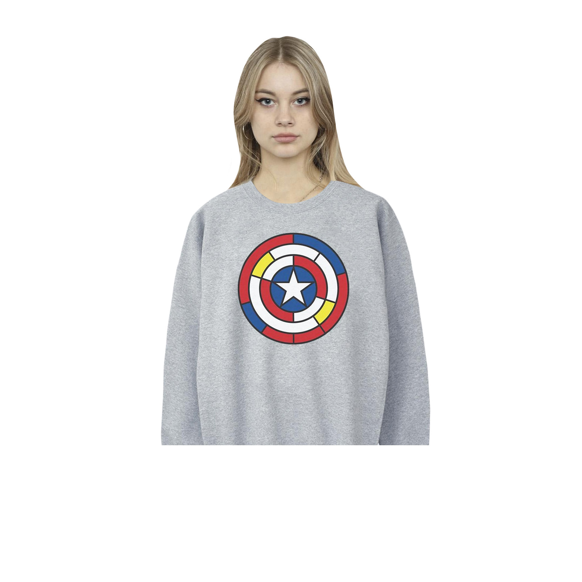 Marvel Womens Captain America Stained Glass Shield Sweatshirt Walmart