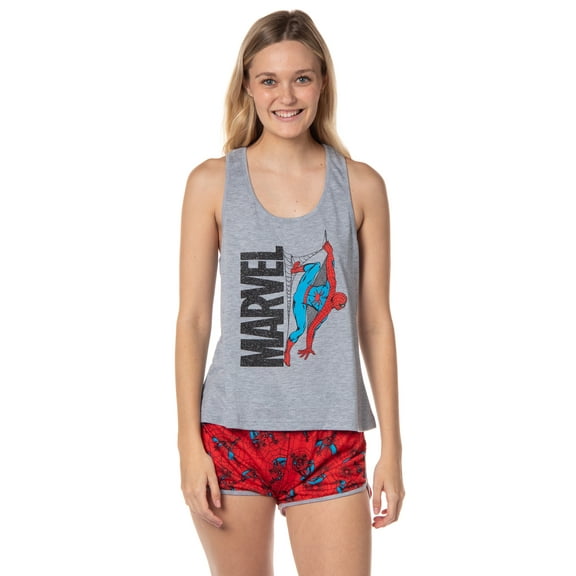 Marvel Womens' Spider-Man Comic Superhero Character Sleep Pajama Set Shorts
