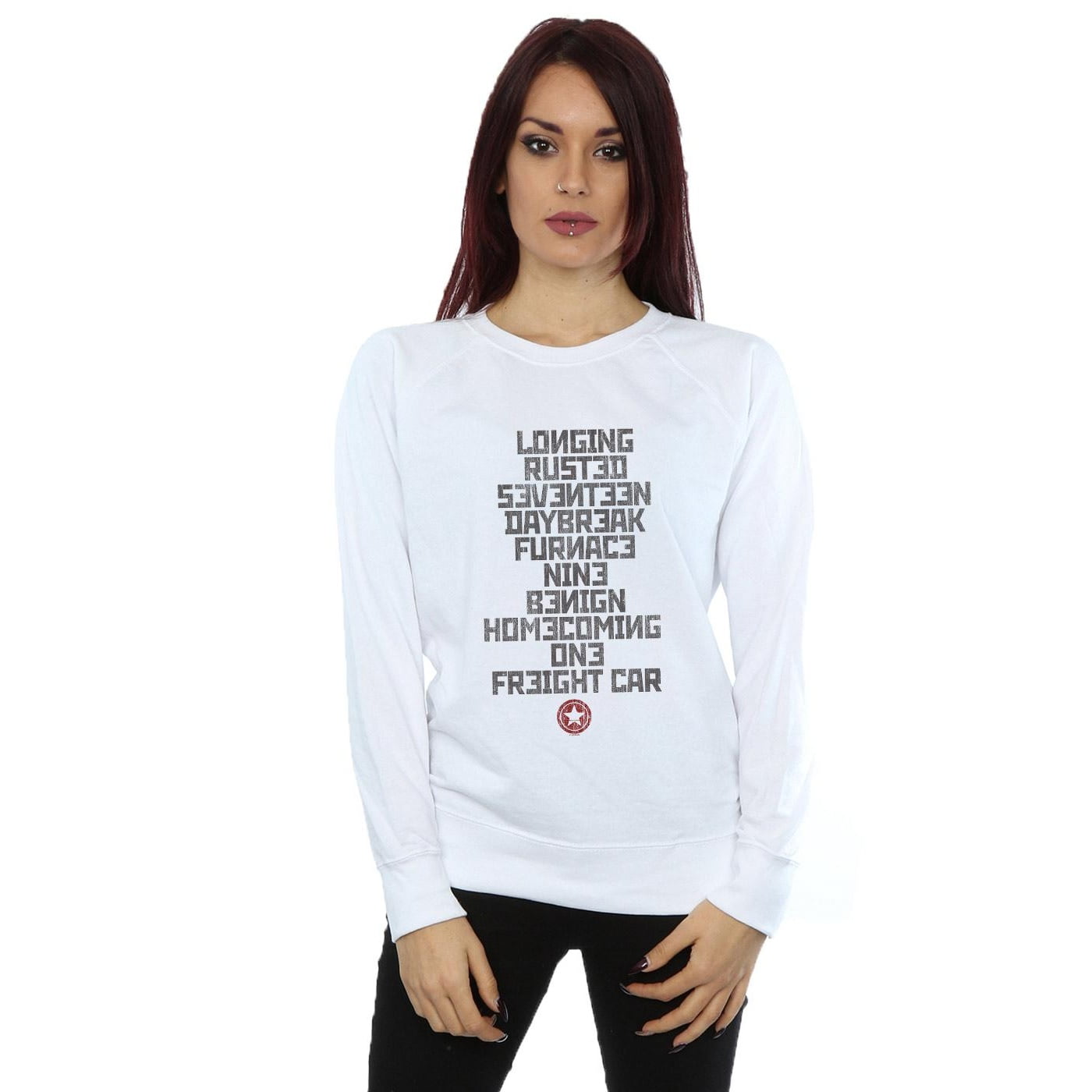 Marvel Winter Soldier T-Shirt Mit Trigger Wörtern - Langarm Shirt Für Filmfans Und Workout