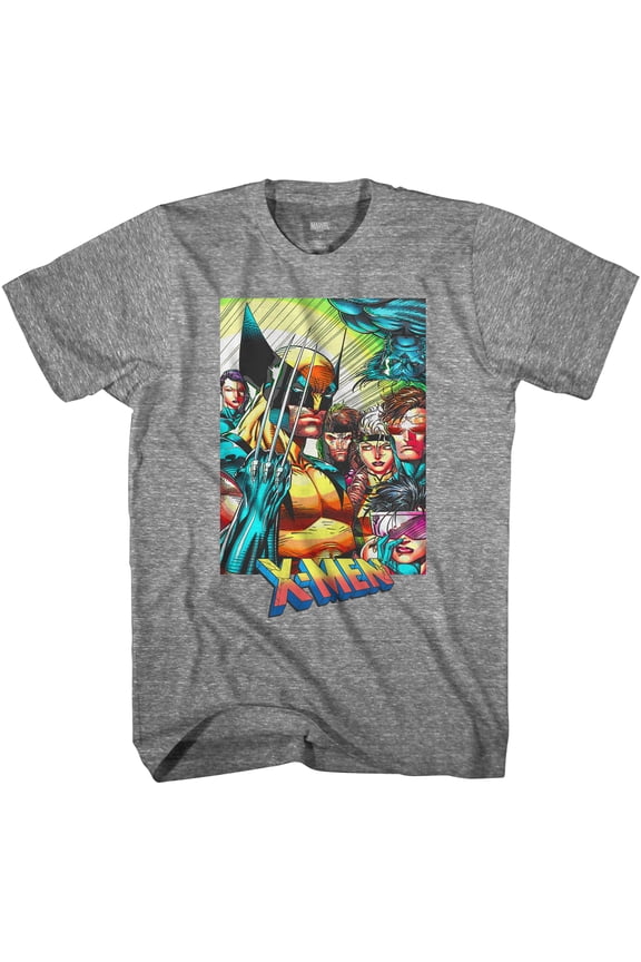 Marvel X-Men 90's Team Portrait Wolverine Gambit Rogue Cyclopes Men's T-Shirt S