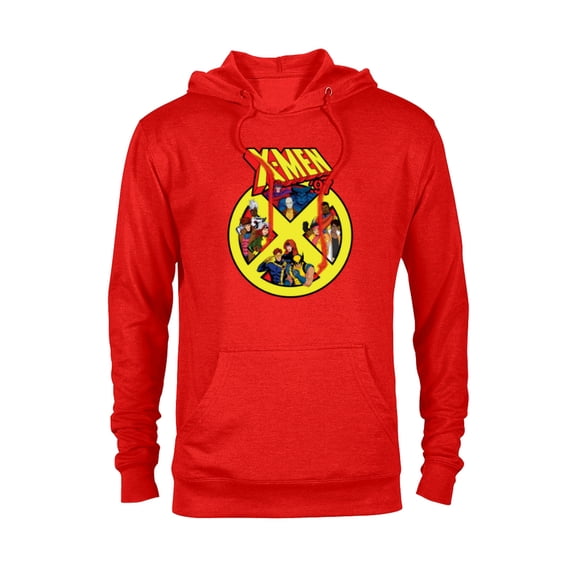 Marvel X-Men ’97 Animated Series X Logo with Team - Pullover Hoodie for Adults - Customized-Red