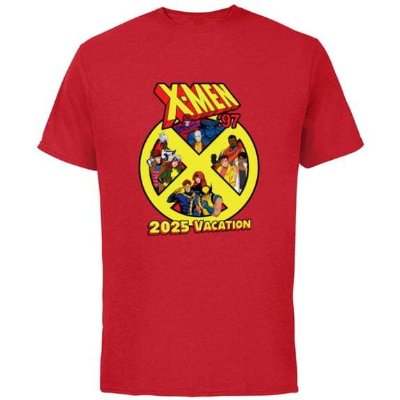 Marvel X-Men ’97 Matching Group Trip 2025 Vacation - Short Sleeve Cotton T-Shirt for Adults - Customized-Red