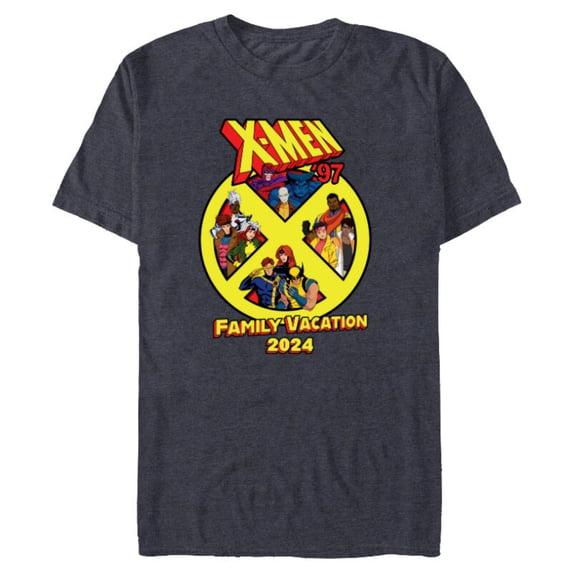 Marvel X-Men ’97 Trip Matching Family Vacation 2024 - Short Sleeve Blended T-Shirt for Adults - Customized-Navy Heather