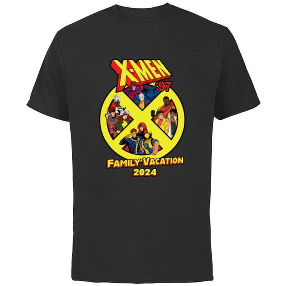 Marvel X-Men ’97 Trip Matching Family Vacation 2024 - Short Sleeve Cotton T-Shirt for Adults - Customized-Black