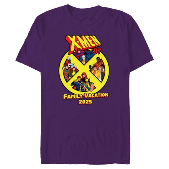 Marvel X-Men ’97 Trip Matching Family Vacation 2025 - Short Sleeve Blended T-Shirt for Adults - Customized-Purple