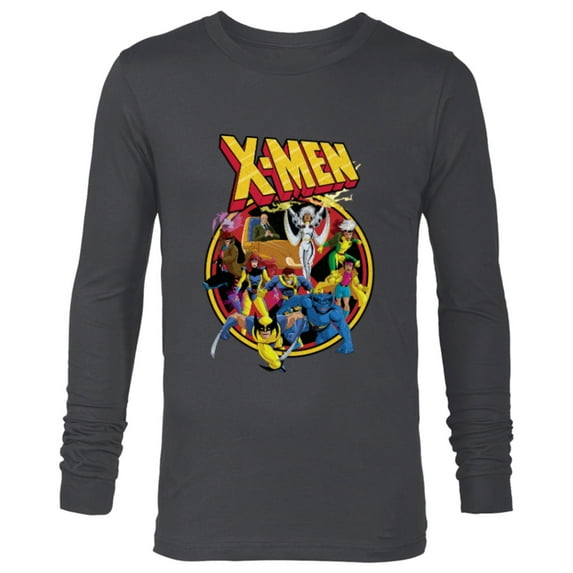 Marvel X-Men Animated Series Retro 90s - Long Sleeve T-Shirt for Men- Customized-Charcoal Heather