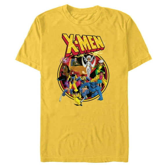 Marvel X-Men Animated Series Retro 90s - Short Sleeve Blended T-Shirt for Adults- Customized-Yellow
