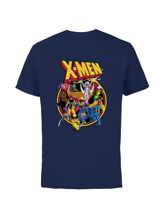 X-Men Animated Series Retro 90s - Short Sleeve Cotton T-Shirt for Adults- Customized-Navy