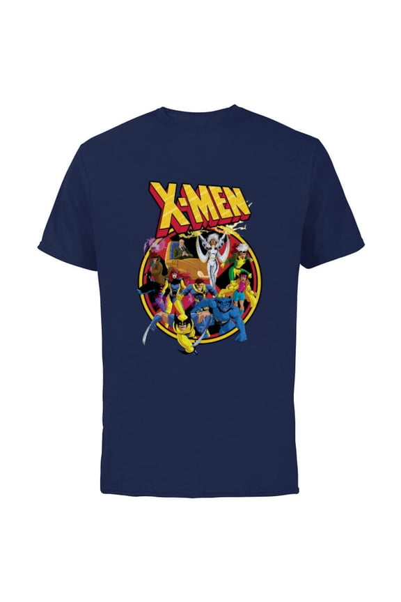 X-Men Animated Series Retro 90s - Short Sleeve Cotton T-Shirt for Adults- Customized-Navy