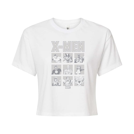 Marvel X-Men - Comic Character Grid - Juniors Cropped Graphic T-Shirt